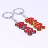 Hot Rock Music Band AC/DC ACDC Red Logo Key Chain Fashion Women Men Accessories Metal Key Ring Letter Keychain - webtekdev