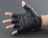 Men Punk Biker Driving Motorcycle Hedgehog Spike Leather Fingerless Gloves - webtekdev