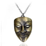 MQCHUN Movie Jewelry V for Vendetta ANONYMOUS Mask Exaggerated Hacker Mask necklaces Trendy Jewelry For Men And Women - webtekdev