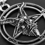 Baphomet Inverted Goat Head Pentagram Pendant Necklace Baphomet LaVeyan LaVey satanic Occult Punk Necklaces For Men - webtekdev