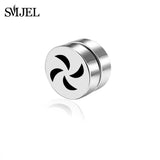 SMJEL Rock Strong Magnet Magnetic Health Care Ear Stud Non Piercing Earrings Skull David Star Tai Chi Earings Jewelry Mens Women - webtekdev
