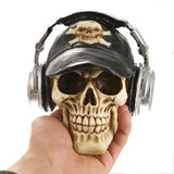 MRZOOT Resin Craft Statues For Decoration Skull Wearing Headphones Music Bar Decoration Creative Skull - webtekdev