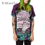 N-olsollo Tie-dyed 3D Galaxy Skull Alien Printed Long Length Womens T-shirts Short Sleeve Summer T shirt Loose O-neck Casual Top - webtekdev