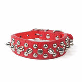 2018 Fashion Pets Puppy Dog Collars Adjustable PU Leather Punk Rivet Spiked Studded Collar Neck Straps - webtekdev