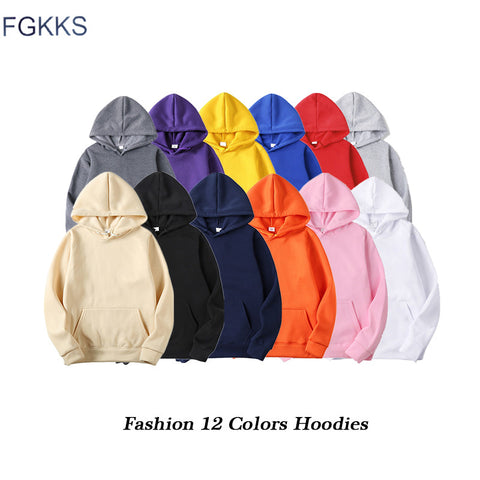 FGKKS Quality Brand Men Hoodie 2019 Autumn Male Hip Hop Streetwear Men Pullover Sweatshirts Hoodies Mens Solid Color Hoodie - webtekdev