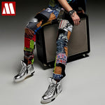New fashion casual Hole patch jeans male beggar pants men singer stage trousers ds costume Nightclubs costumes pants tide brand - webtekdev