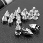 100 Pcs Bullet Rivets 9.5mm Spots Cone Screw Metal Studs Rivet Bullet Spikes - webtekdev