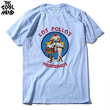 COOLMIND LO0111A 100% cotton short sleeve los pollos print men T shirt casual o-neck summer men Tshirt loose cool men T-shirt - webtekdev