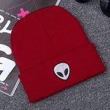 Hot Sale Embroidery Alien Hat Winter Men And Women Cuff Hats Soft Solid Beanies Hip Hop Unisex Warm Knitted Caps Gorros De Lana - webtekdev