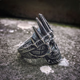 EYHIMD Mens Classical Nobility Silver King Crown Skull 316L Stainless Steel Biker Rings Punk Fasion Jewelry Gift for Men - webtekdev