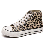 Leopard Canvas Shoes Women Flat Platform Sneakers Women Casual Shoes Woman High Top tenis mujer casual - webtekdev