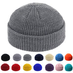 Brimless Hats Hip Hop Beanie Skullcap Street Knitted Hat Women Men Acrylic Unisex Casual Solid Pumpkin Portable Melon Cap - webtekdev