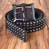 Genuine Leather Heavy Metal Rivet Punk Belts For Men Rock Stud Cowboy Belt Men Ceinture Homme Waist Belt Cinturon Mujer TBT0088 - webtekdev