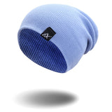 Cotton Blends Hip Hop Beanies For Girl Winter Cap Label Knitted Hat Female Unisex Solid Color Bonnet Casual Slouchy Skullies - webtekdev