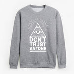 2020 new harajuku clothing man Dont Trust Anyone autumn winter fleece hoodies Illuminati All Seeing Eye sweatshirt men pullovers - webtekdev