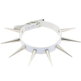 Sexy Punk Big Spiked Rivets Rock Gothic Chokers Women Leather Silver Spike Rivet Stud Collar Choker Necklace Statement Jewelry - webtekdev