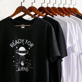 Ready For Alien T-shirt UFO Take Away Your Heart Funny Black Summer Tops Tee Homme EU Size 100% Cotton Tshirt - webtekdev