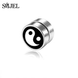 SMJEL Rock Strong Magnet Magnetic Health Care Ear Stud Non Piercing Earrings Skull David Star Tai Chi Earings Jewelry Mens Women - webtekdev