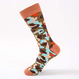 High-quality happy socks men's colourful combed cotton mens socks newest male camouflage long skateboard sock large size - webtekdev
