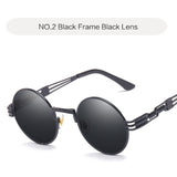 Oulylan Round Metal Steampunk Sunglasses Women Men Fashion Gothic Sun Glasses Luxury Brand Designer High Quality Eyewear UV400 - webtekdev