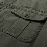 Men shirt Casual Slim Fit Embroidery Military Pure Color Pocket Short Sleeve shirts mens dress shirts camisas masculina c0603 - webtekdev