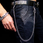 Punk Silver Multilayer Male  Metal Chain on pants Hip Hop jeans Chain Men Women pant Wallet Chain Gothic Rock Chain Belt - webtekdev