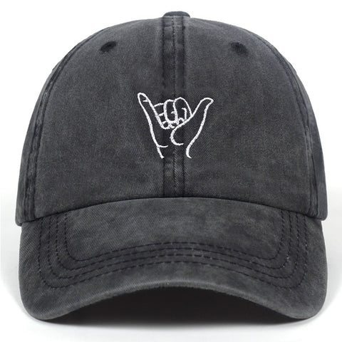 2019 New finger embroidery cap outdoor leisure Washed Baseball Caps Adjustable Hip Hop hat  100%Cotton Women Man  hats - webtekdev