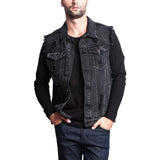 Plus Size Men's Sleeveless Jacket Coat 2020 Vintage Hole Tassel Denim Vests Blue Black Outerwear Ripped Pocket Waistcoat Summer - webtekdev
