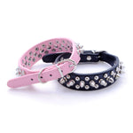 Punk Style Spiked Pet Dog Collar Round Bullet Nail Rivet Studded Collar Neck Strap small dog Collar PU Leather Pet roducts - webtekdev