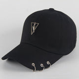 Dad Hat BTS Creative Piercing Ring Baseball Cap Punk Hip Hop Caps Cotton Adult Casual Solid Adjustable Unisex Caps Snapback - webtekdev