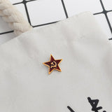 Red Star Hammer Sickle Enamel pin Communism Emblem Soviet Union Symbol Ussr Brooch Metal badge Denim Jeans Shirt Bag Accessories - webtekdev