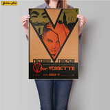 V for Vendetta movie poster Retro kraft paper print painting retro bar cafe home classic wall sticker decoration 45.5x31.5cm - webtekdev