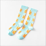 Moda Socmark Funny Socks Men Comfortable High Quality Cotton Happy Hemp Leaf Maple Casual Long Weed Crew Sock Dress Harajuku - webtekdev
