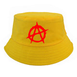 Print Casual Men Women Brand Anarchy Symbol hat Punk Rock Bucket Hats Summer Fisherman Panama caps hunting cap - webtekdev