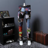 Autumn Split Joint Personality Leisure Time Jeans Male Beggar Pants Long Pants Trend Directly Canister Self-cultivation Youth - webtekdev