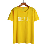 Introvert Book Lovers Nerdy Bookworm Funny Saying Tshirt Summer Women T Shirt Black White Cotton Tops Causal Tee Shirt Femme - webtekdev