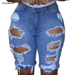 Free Ostrich Clothes Women shorts Women Elastic Destroyed Hole jeanshort Short Pants Denim Shorts Ripped Casual sexy Jeans pants - webtekdev