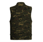 New Multi Pocket Camouflage Vest Men Casual Cotton Waistcoat Cargo Sleeveless Jacket Camo Vests V Neck Leisure Vest Coats J2881 - webtekdev