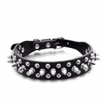 2018 Fashion Pets Puppy Dog Collars Adjustable PU Leather Punk Rivet Spiked Studded Collar Neck Straps - webtekdev