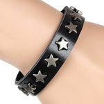 ZMZY Snap Punk Rock Wrap Leather Bracelet Men Vintage Star Spikes Rivet Gothic Wide Cuff Bracelets For Women Jewelry - webtekdev