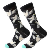 MYORED 1 pair men socks combed cotton cartoon animal bird shark zebra corn watermelon sea food geometric novelty funny socks - webtekdev