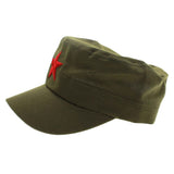 Fashion 1Pcs Cotton Fabric Adjustable Casual China Green Flat Hats Hot Red Star Unisex Retro Chinese Patrol Army Cap Gifts - webtekdev