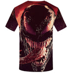 Funny T shirts Venom Marvel T-shirt Men Avengers Tshirts Casual Gothic Shirt Print Carnage T-shirts 3d Short Sleeve Punk Rock - webtekdev