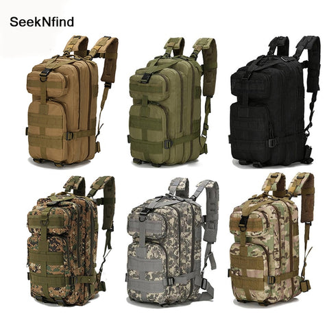 1000D Nylon Tactical Military Backpack Waterproof Army Bag Outdoor Sports Rucksack Camping Hiking Fishing Hunting 30L Bag - webtekdev