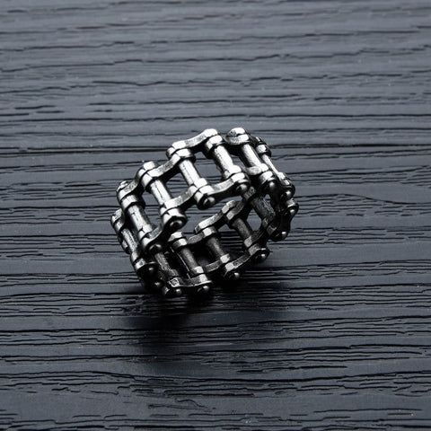 Hemiston Fashion Jewelry Individual Bicycle Chain Titanium Steel Finger Ring Chao Men's Stainless Steel Locomotive Chain Ring - webtekdev