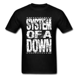 System Of A Down T Shirt Men Logo T-shirt Hip Hop Tee Fashion Black White Clothing Vintage Letter Tops Band Tshirts - webtekdev