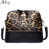 Aelicy Fashion Zipper Leopard Print Crossbody Bag Fawn Pendant Shell Leather Purse  Shoulder Bag LadiesHandbag Messenger Bags - webtekdev