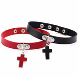 Black cross Gothic choker necklace women Punk rock Goth Choker trendy chocker 2019 collar for women fashion jewelry wholesale - webtekdev