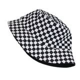 FOXMOTHER New Black White Plaid Check Bucket Hats Fishing Caps Women Mens - webtekdev