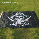 aerlxemrbrae flag New Huge 3x5FT Skull and Cross Crossbones Sabres Swords Jolly Roger Pirate Flags With Grommets Decoration - webtekdev